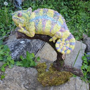 ceramic chameleon sculpture